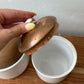 Vintage Ceramic Canister Set w/ Copper Lids