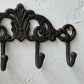Vintage Cast Iron 4 Rung Wall Hook