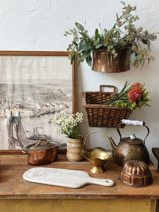 Vintage Marble Tray with Handle - Pick Up Only