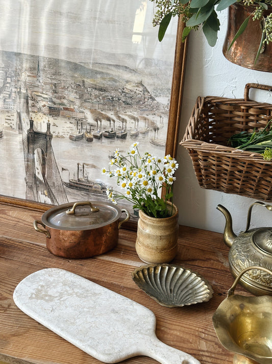 Vintage Brass Seashell Tray