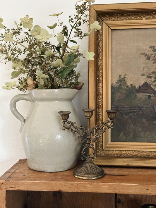 Vintage Neutral Crock with Handle