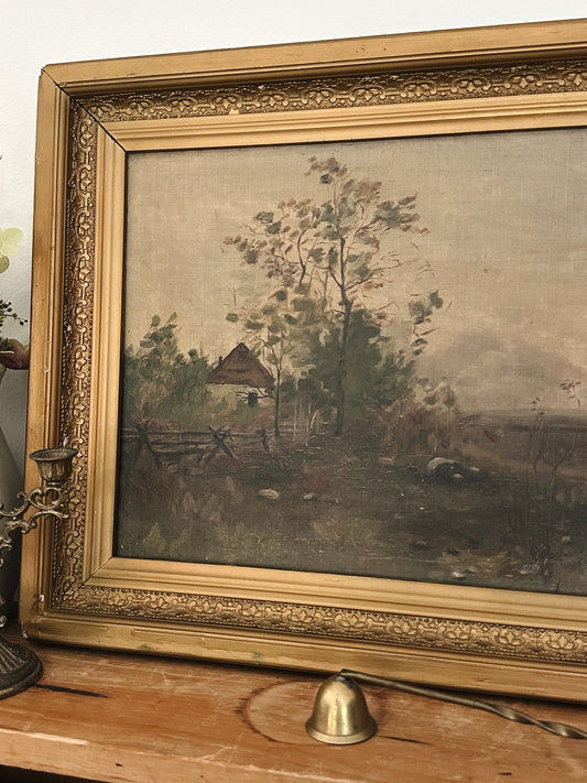 Vintage Country Landscape Oil Painting - Pick Up Only