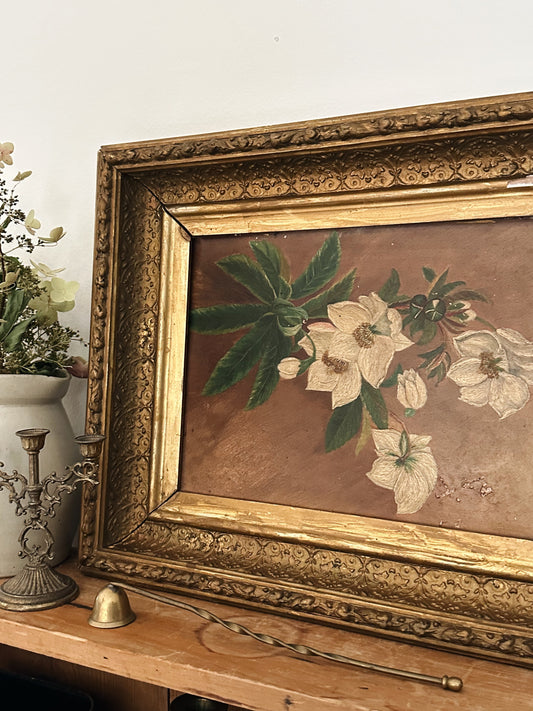 Vintage Floral Oil Painting - Pick Up Only