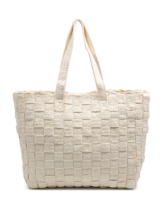 Freda Woven Checker Tote