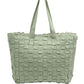 Freda Woven Checker Tote