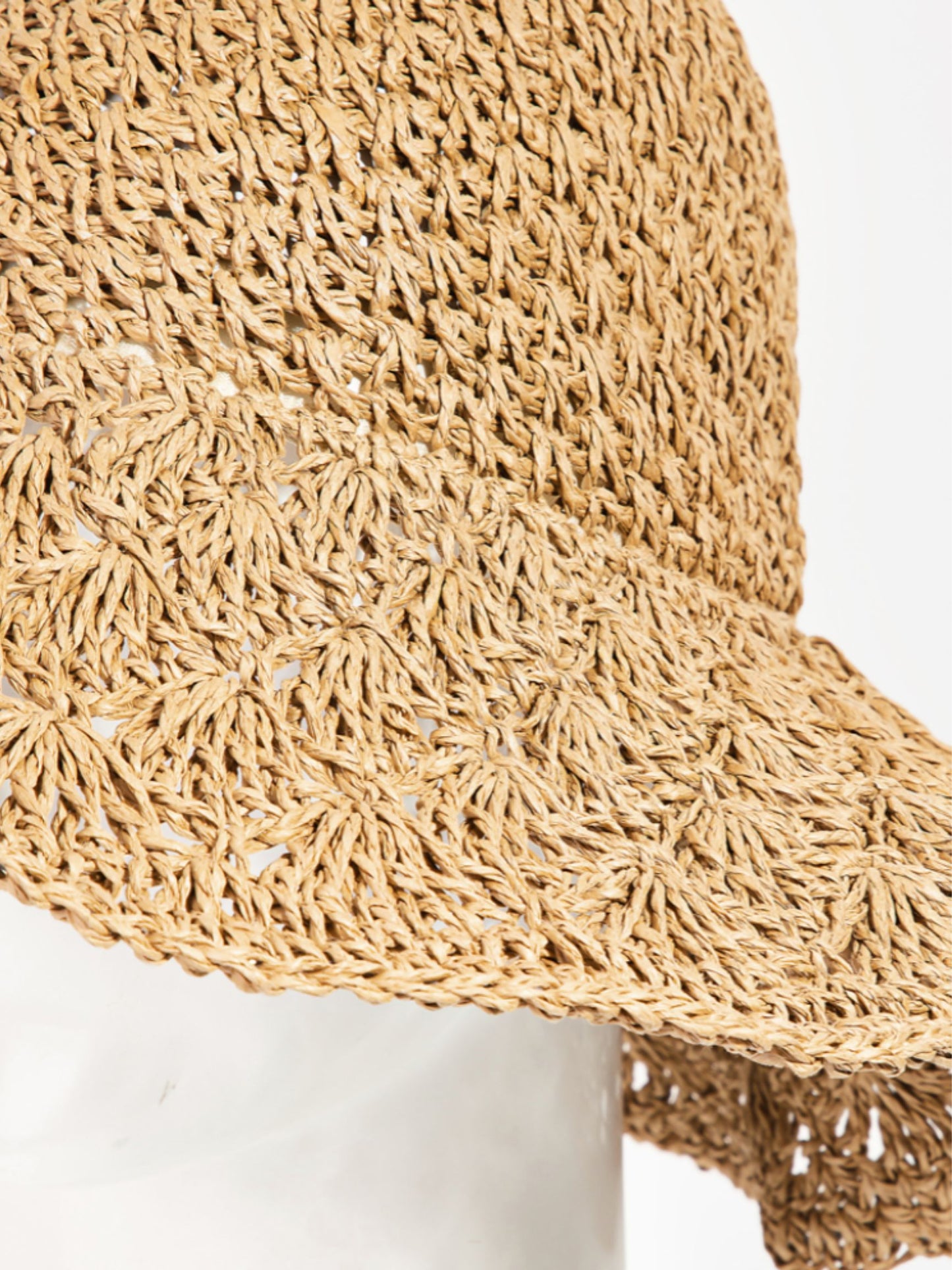 Knitted Straw Floppy Sun Hat - Multiple Colors
