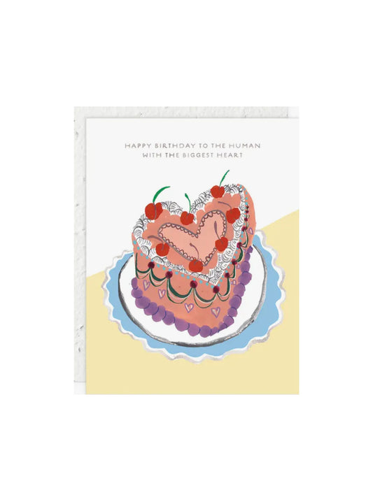 Heart Shaped Cake Birthday Card