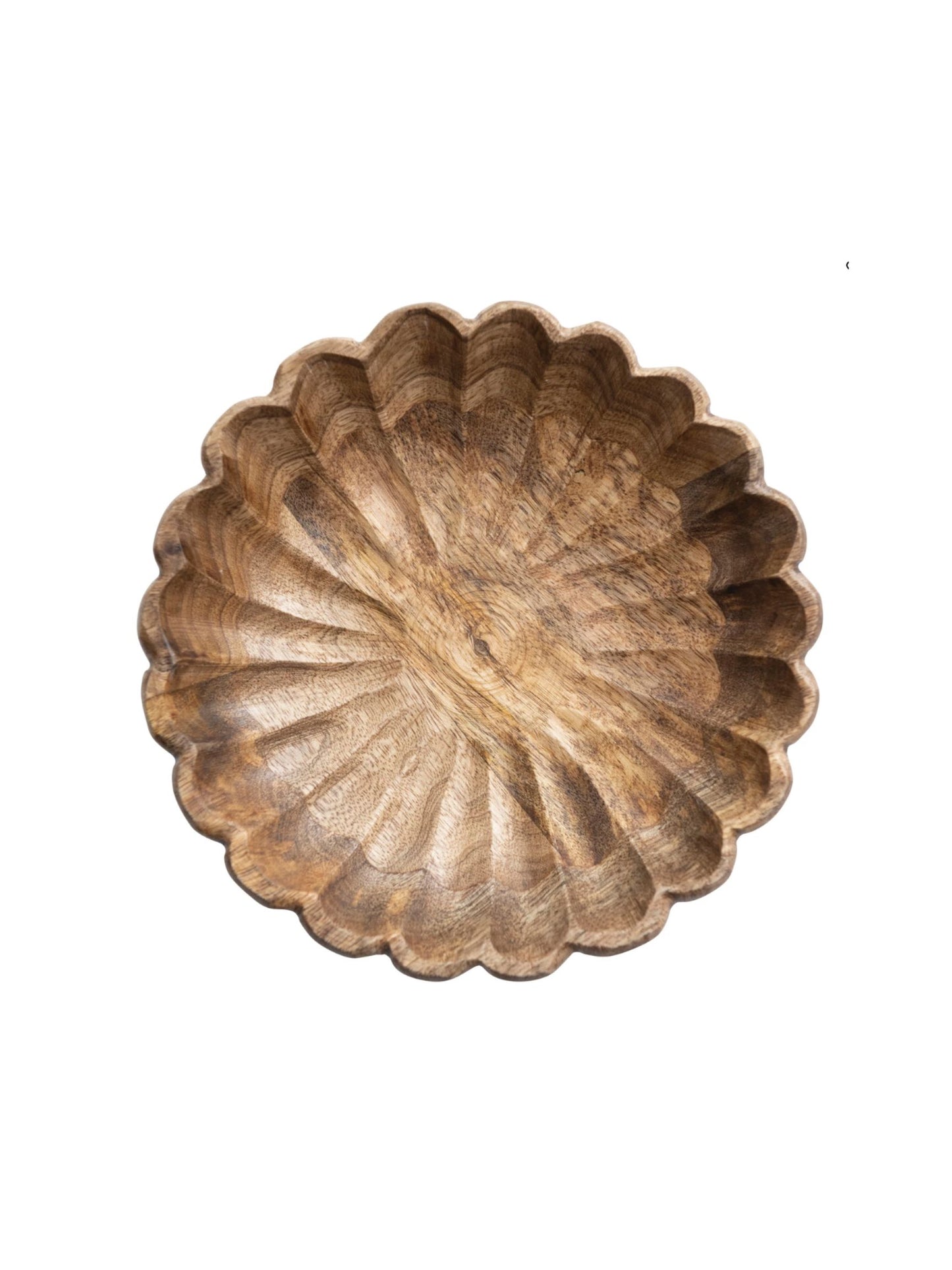 Mango Wood Scalloped Bowl