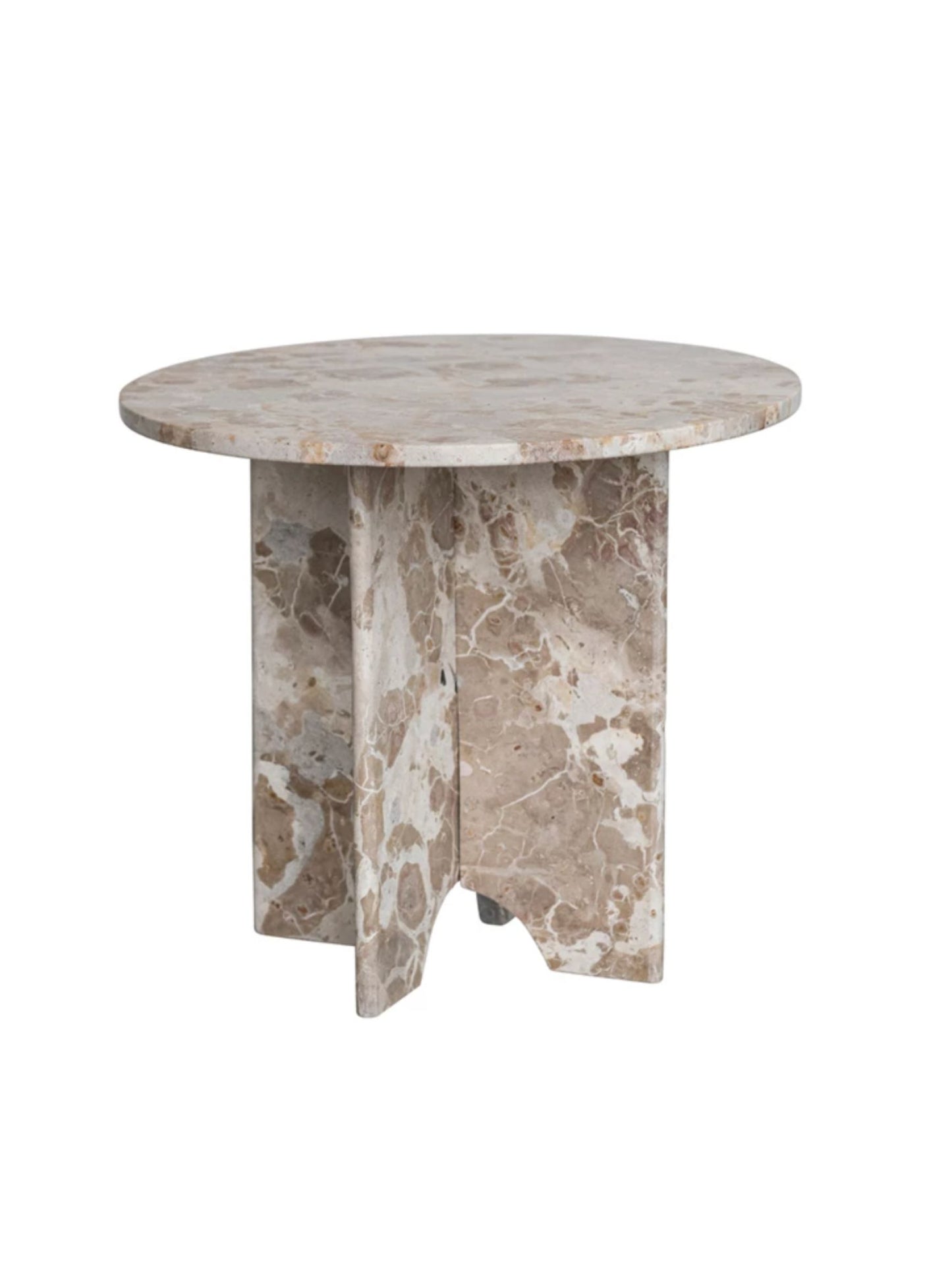 Beige & Buff Marble Table w/ Interlocking Base (PICK UP ONLY)