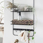 Metal Wall Shelf w/ 2 Shelves & 4 Hooks (pick up only)
