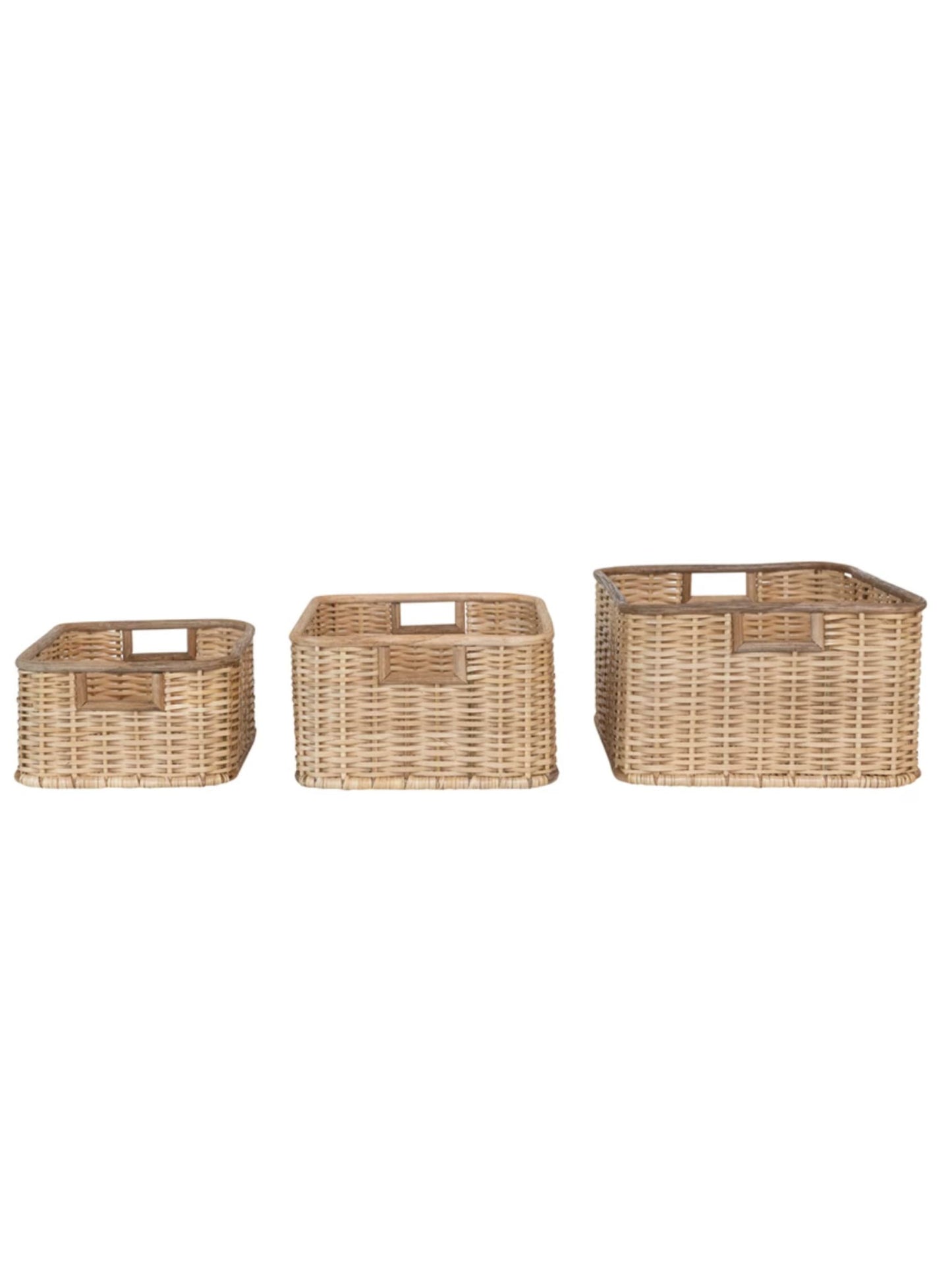 Handmade Palm & Rattan Baskets w/ Handles (PICK UP ONLY)