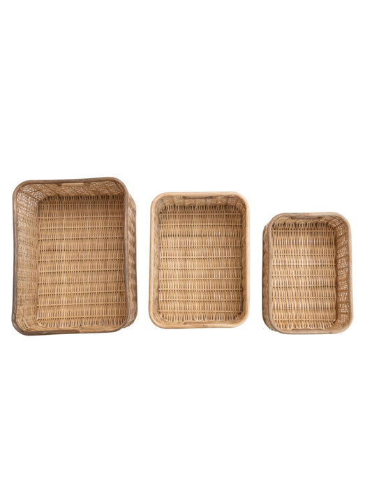 Handmade Palm & Rattan Baskets w/ Handles (PICK UP ONLY)