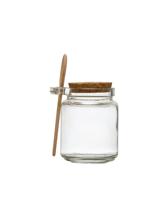 Glass Jar w/ Cork Lid & Wood Spoon