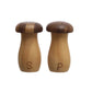 Rubberwood & Walnut Mushroom Shaped Salt & Pepper Shakers