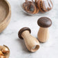 Rubberwood & Walnut Mushroom Shaped Salt & Pepper Shakers