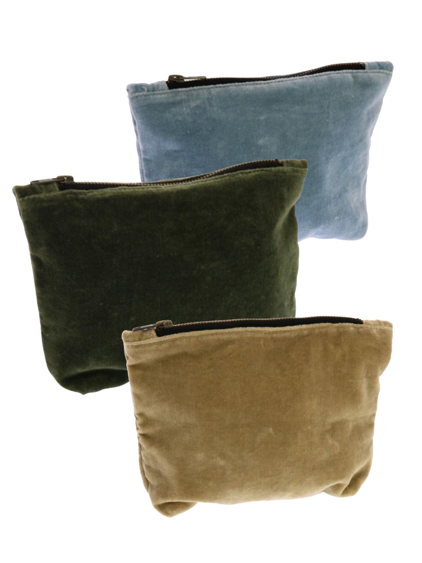 Velvet Zipper Pouch - Multiple Colors