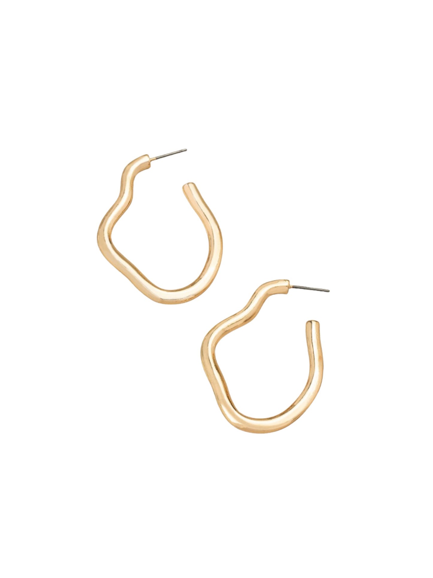 Irregular Shape Metal Hoop Earrings