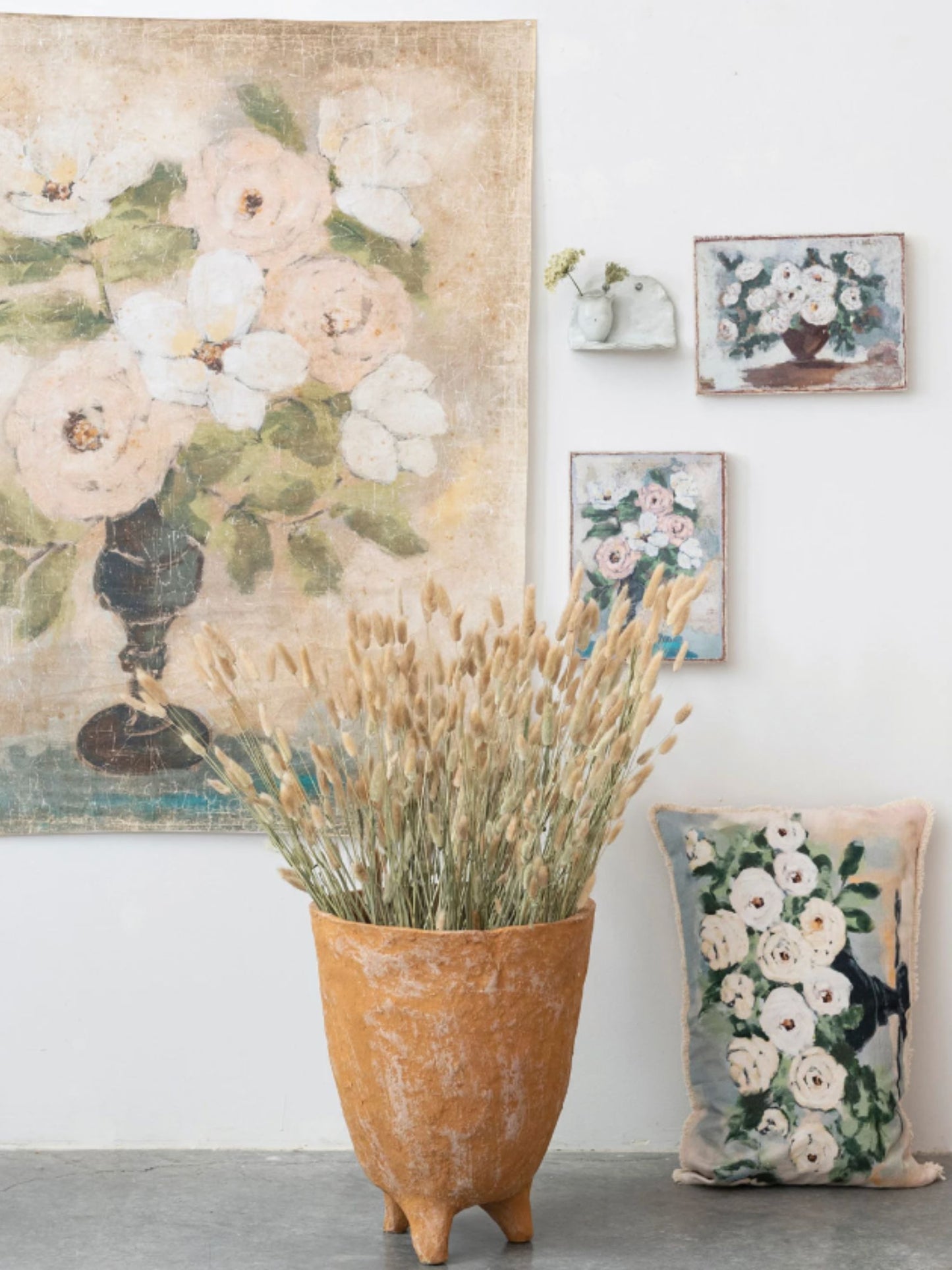 Canvas Wall Décor w/ Flowers in Vase