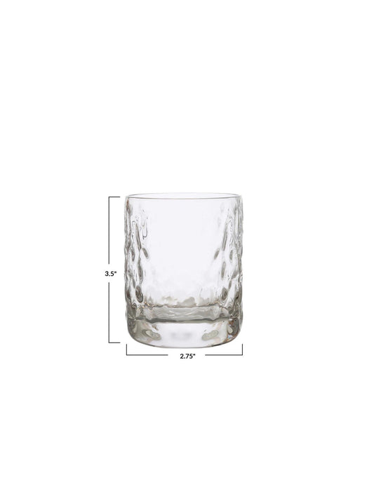 Round x 3-1/2"H 8 oz. Hammered Drinking Glass