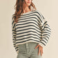 Black & White Stripe Boxy Sweater