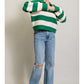 John Deer Green Stripe Sweater