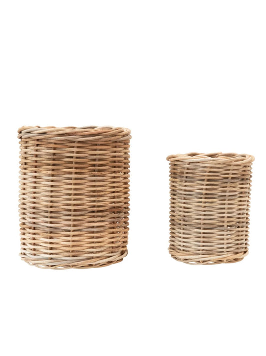 Hand-Woven Wicker Basket