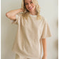 Sand Boxy Stripe Tee