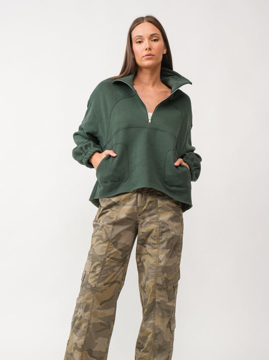 Raelyn Oversized Half-Zip Top