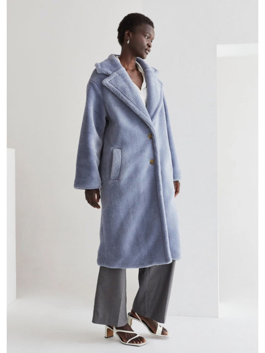 Ice Blue Teddy Coat