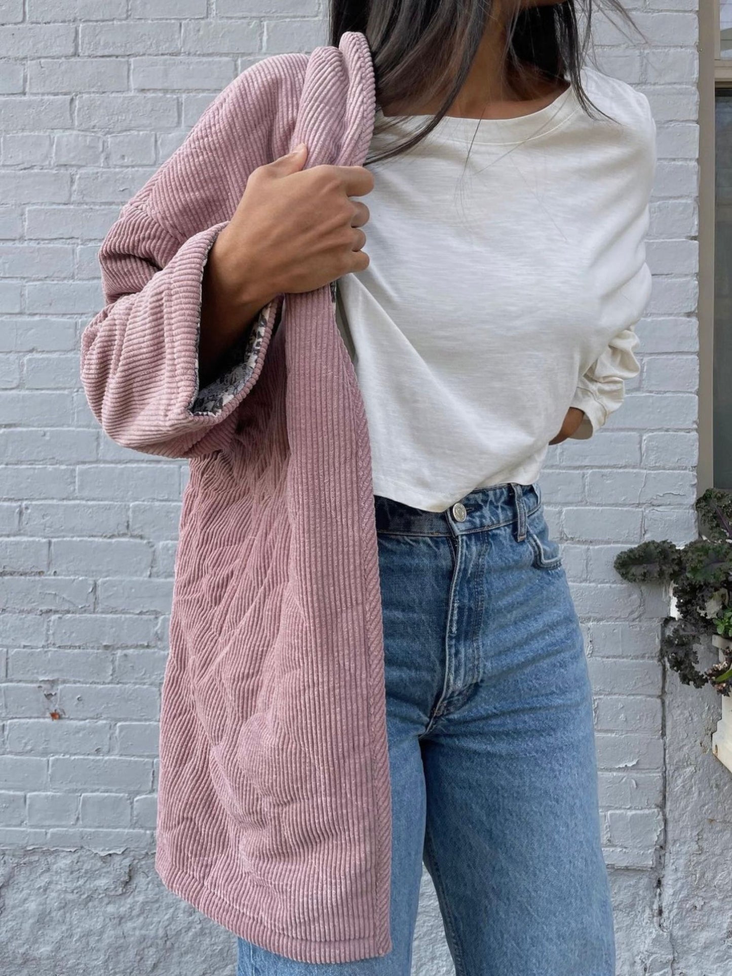 Reversible Corduroy Jacket - Dusty Pink