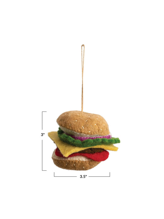 Wool Felt Cheeseburger Ornament