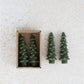 Mini Green Unscented Tree Shaped Taper Candles, Set of 2