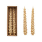 Gold Unscented Tree Shaped Taper Candles, Set of 2