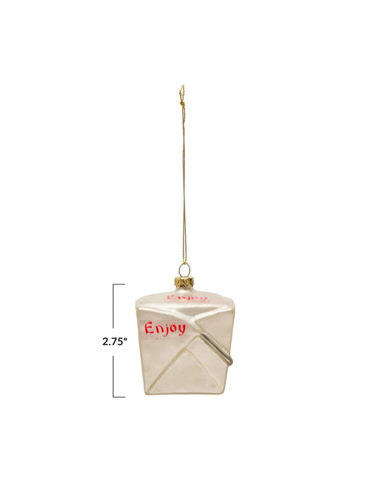 Hand-Painted Glass Take Out Box Ornament