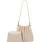Carrie Pleated Vegan Shoulder Bag - Ivory