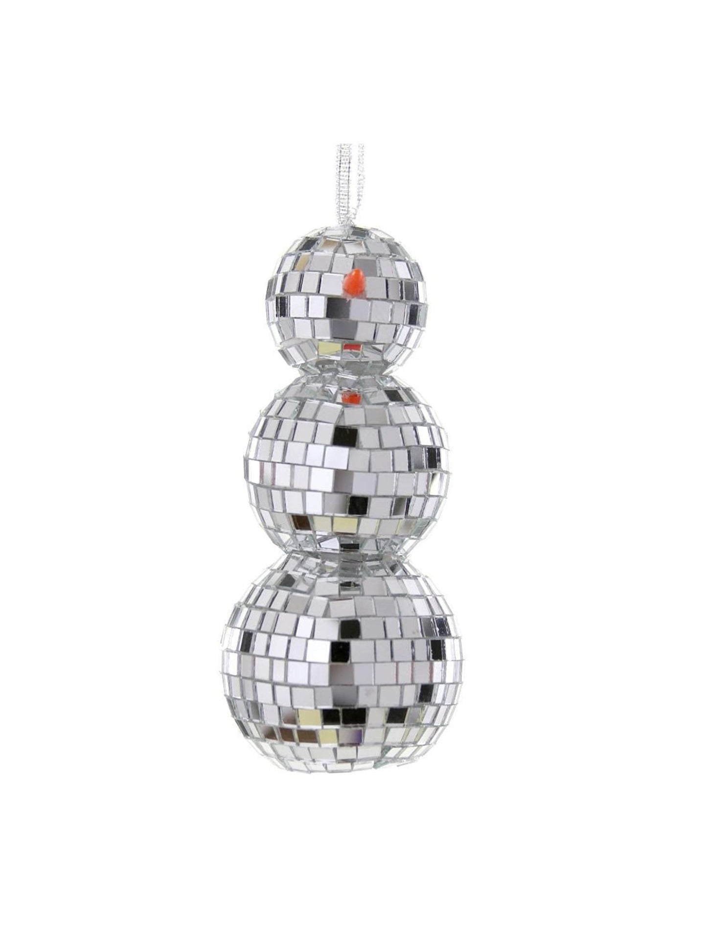 Disco Mirror Ball Snowman Ornament