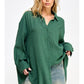 Malibu Gauze Top - Forest Green