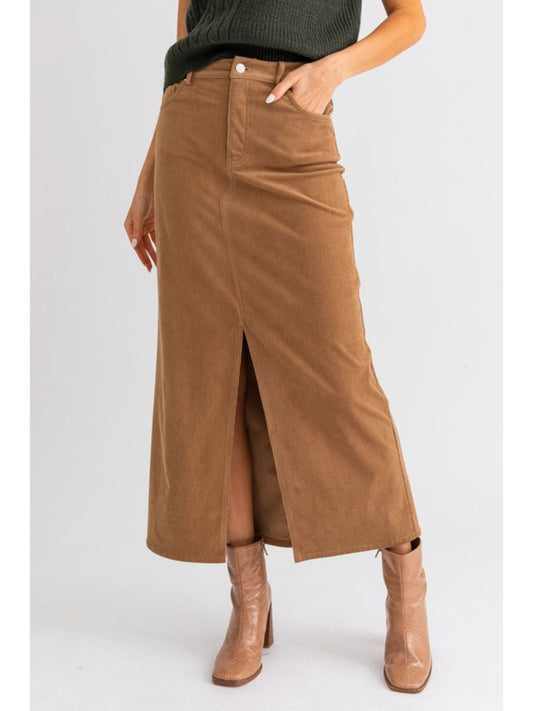 Corduroy Column Kick Skirt