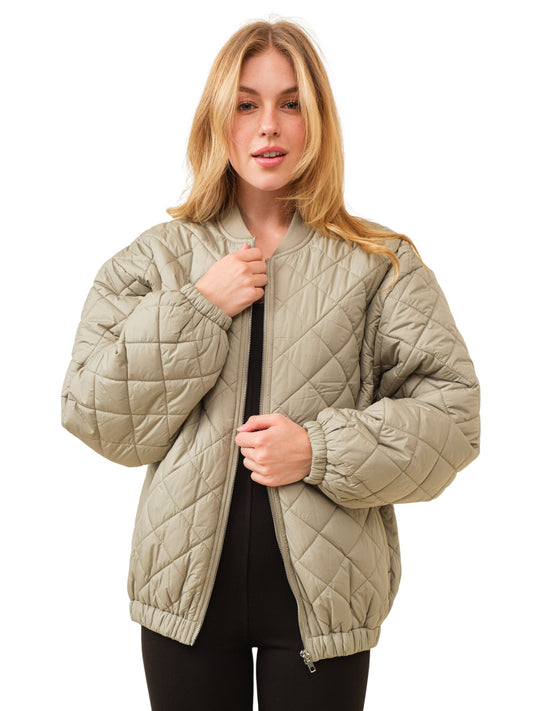 Quilted Puffer Zip Up Jacket