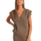 Gracie Sweater Vest Top - Brown
