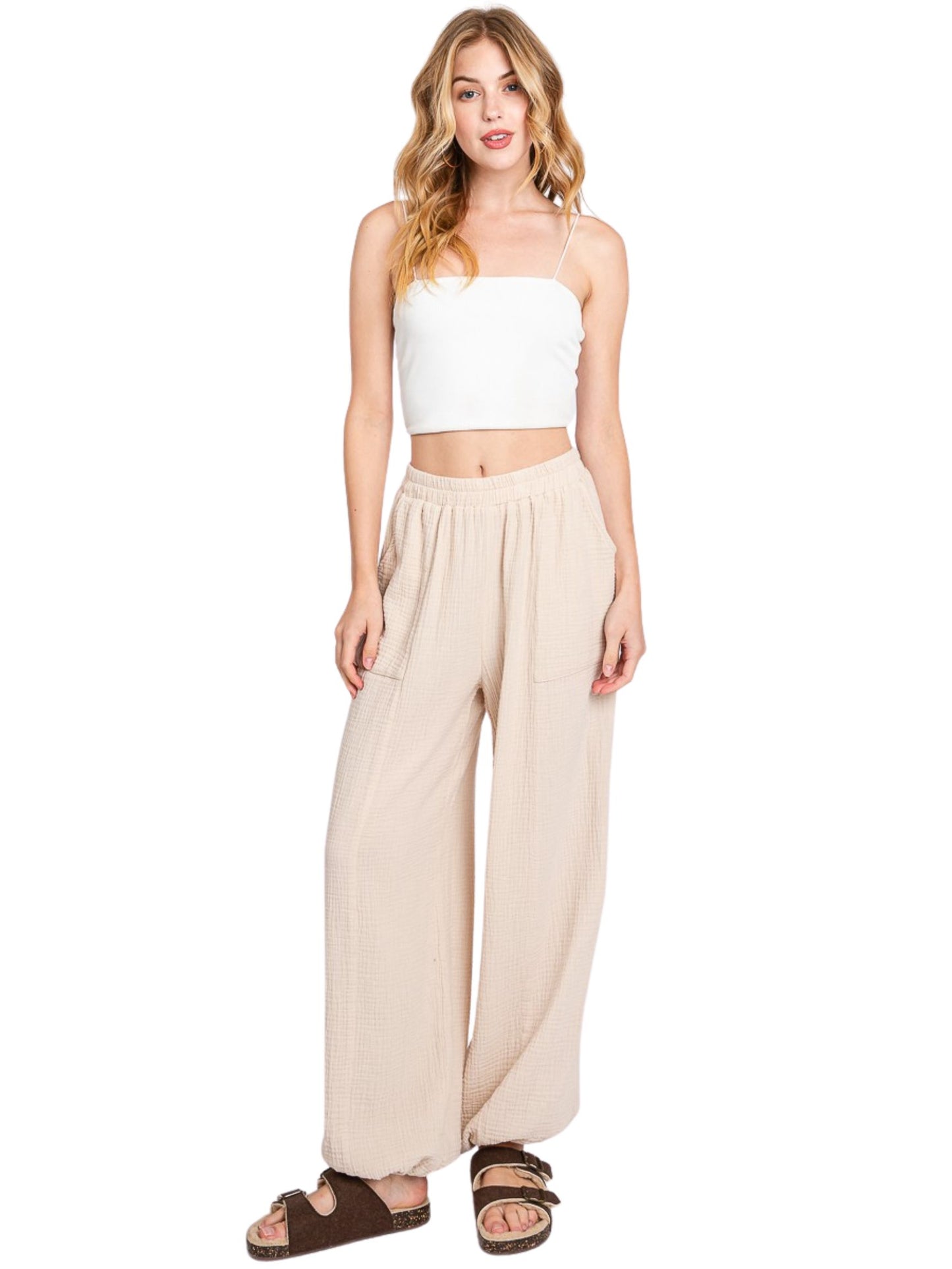 Cotton Gauze Aladdin Pants