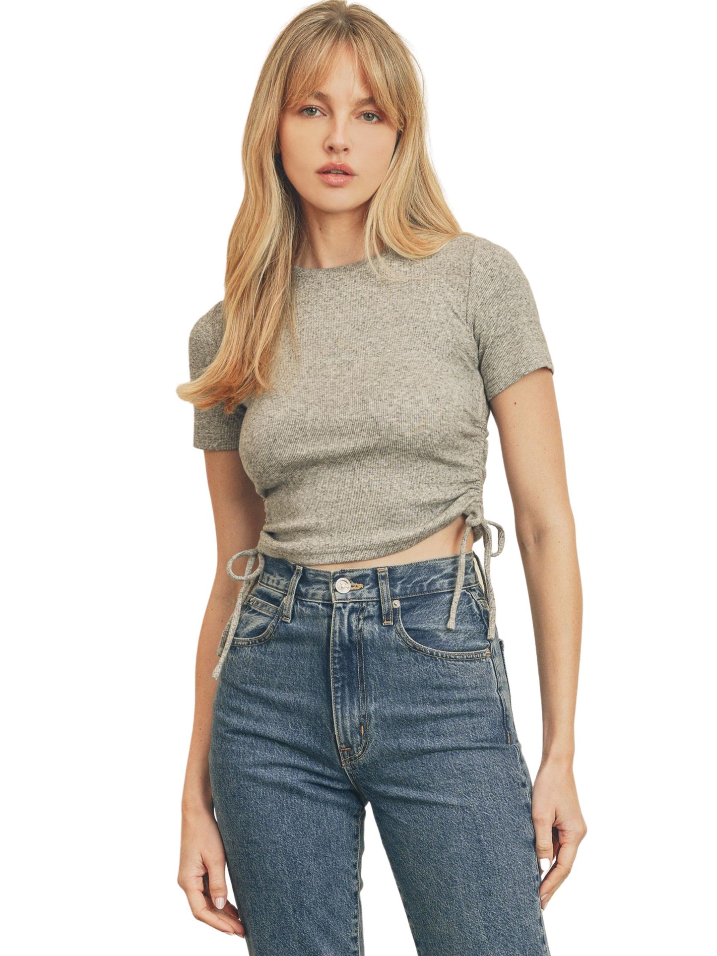 Side Drawstring Ruched Tee