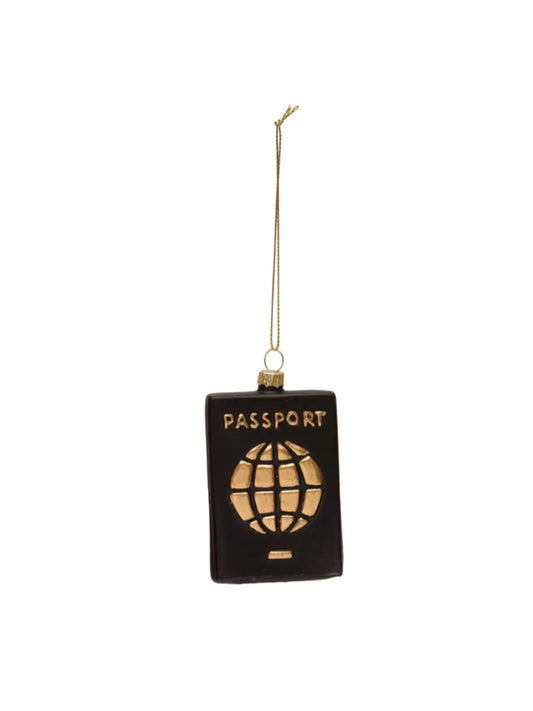 Hand-Painted Glass Passport Ornament