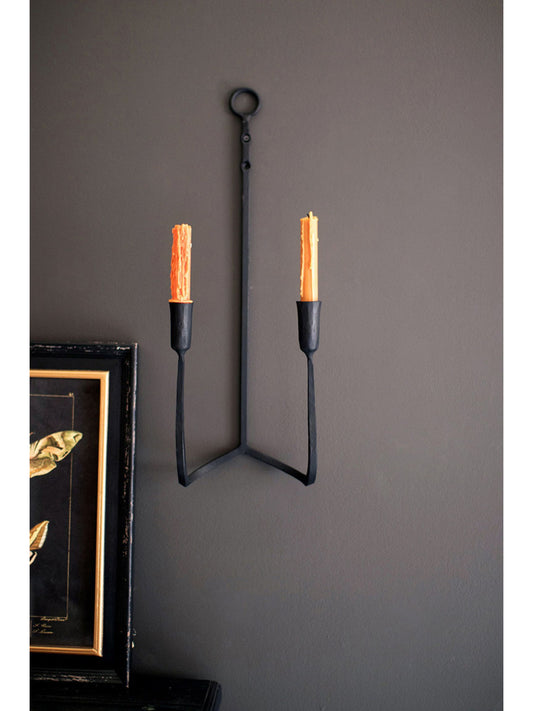 Forged Iron Double Taper Wall Sconce (PICK UP ONLY)