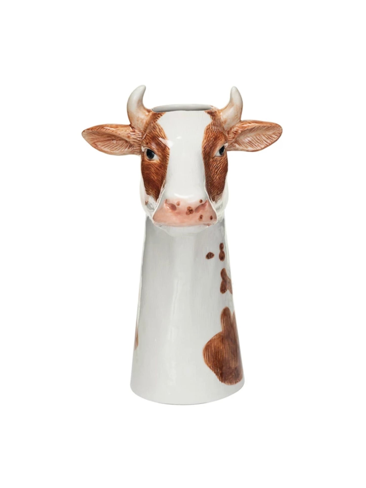 Hand-Painted Cow Vase