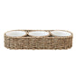Hand-Woven Seagrass Basket w/ 6 oz. Ceramic Bowls
