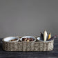 Hand-Woven Seagrass Basket w/ 6 oz. Ceramic Bowls