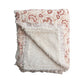 Woven Cotton Printed Throw w/ Sherpa Back - Rose