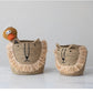 Hand-Woven Seagrass Lion Baskets w/ Handles,