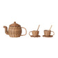 Woven Rattan Toy Tea Set